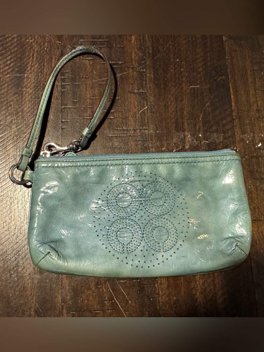 COACH patent leather wristlet y2k